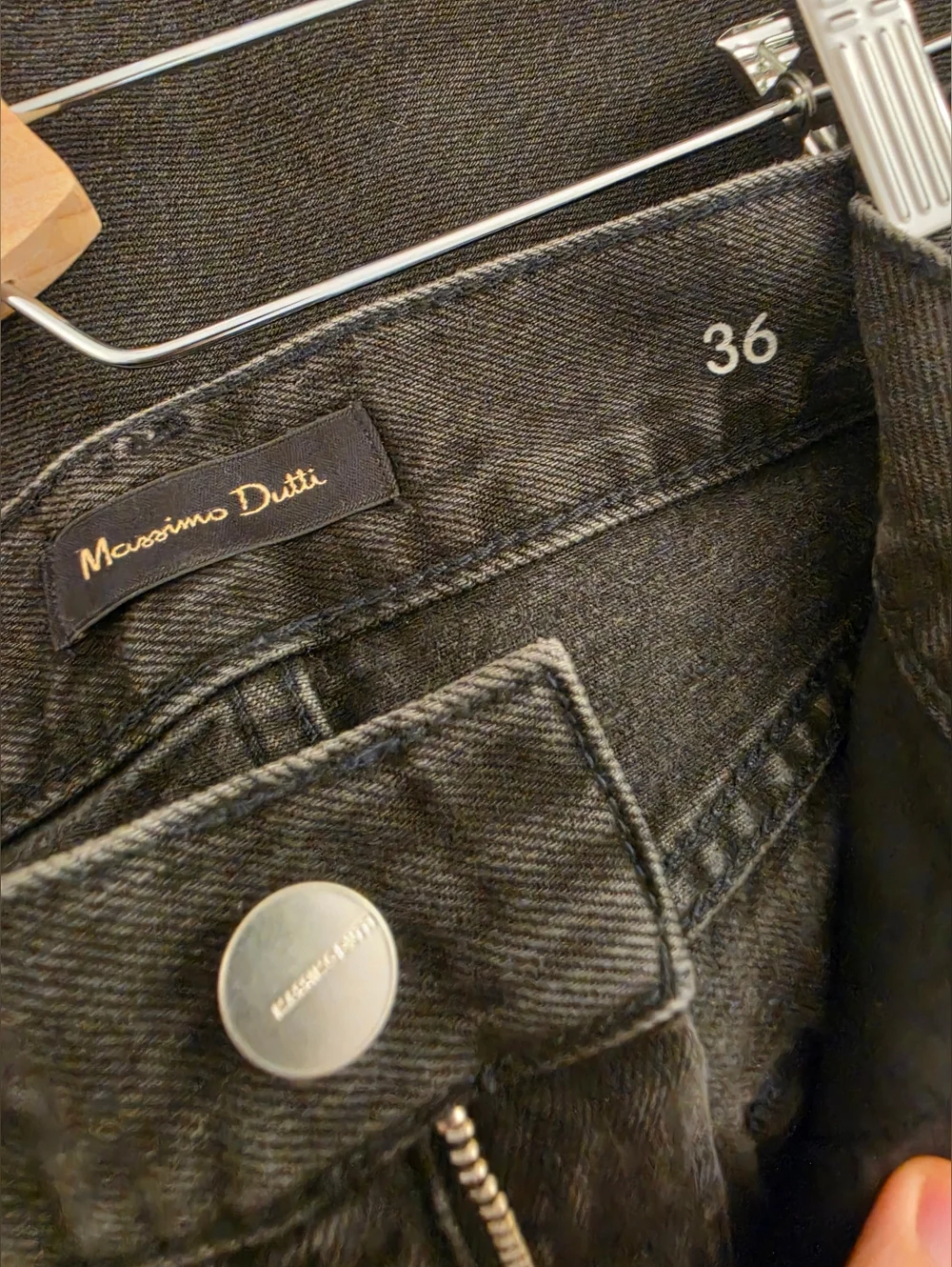 NWOT Women Massimo Dutti High-Rise Palazzo Jeans in Black, US 4, SMALL - Picture 4 of 7